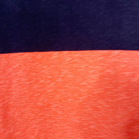 J Crew XSmall XS Navy Blue Coral Maritime Color Block Shift Dress Orange Cotton - Picture 5 of 11